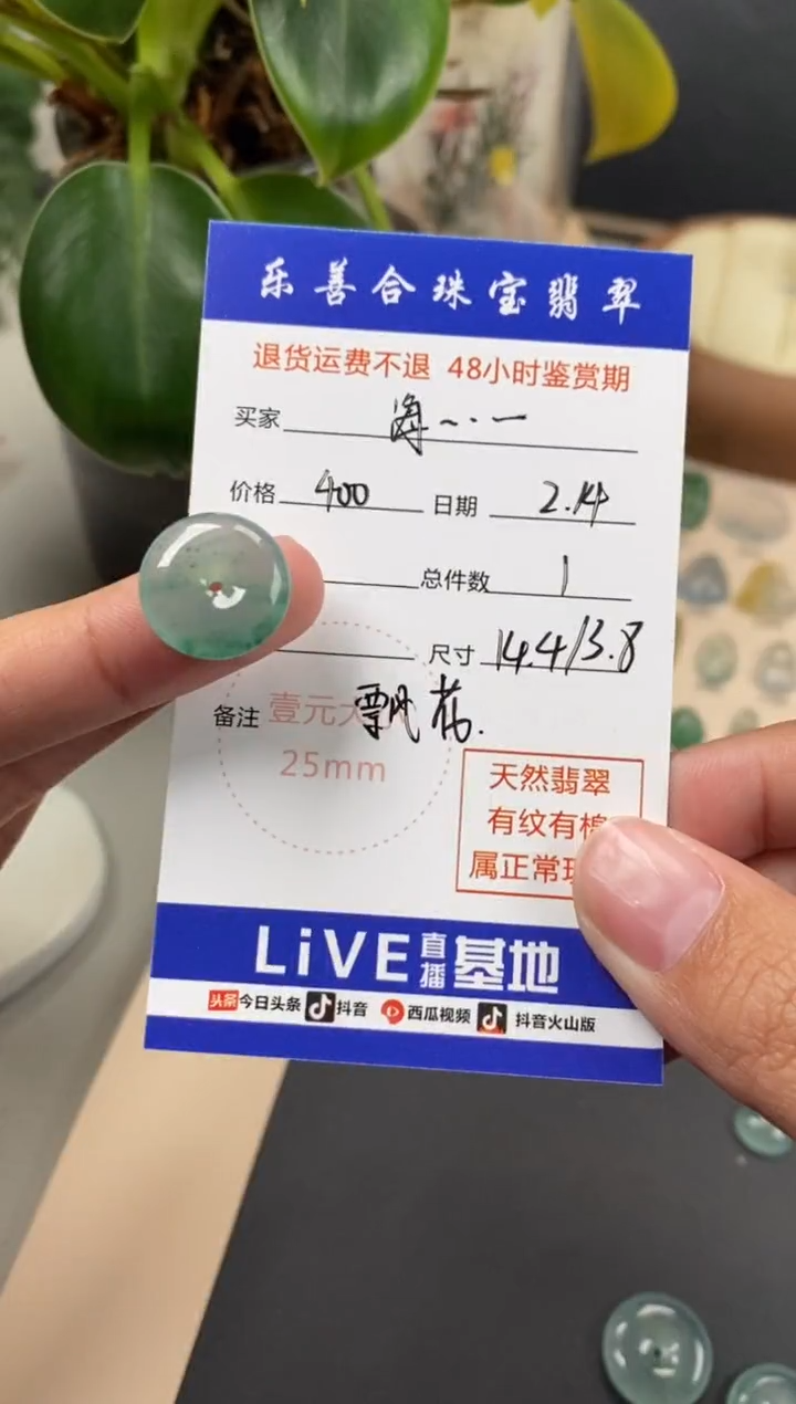 【闪购商品】翡翠颈饰未镶嵌翡翠冰飘花平安扣