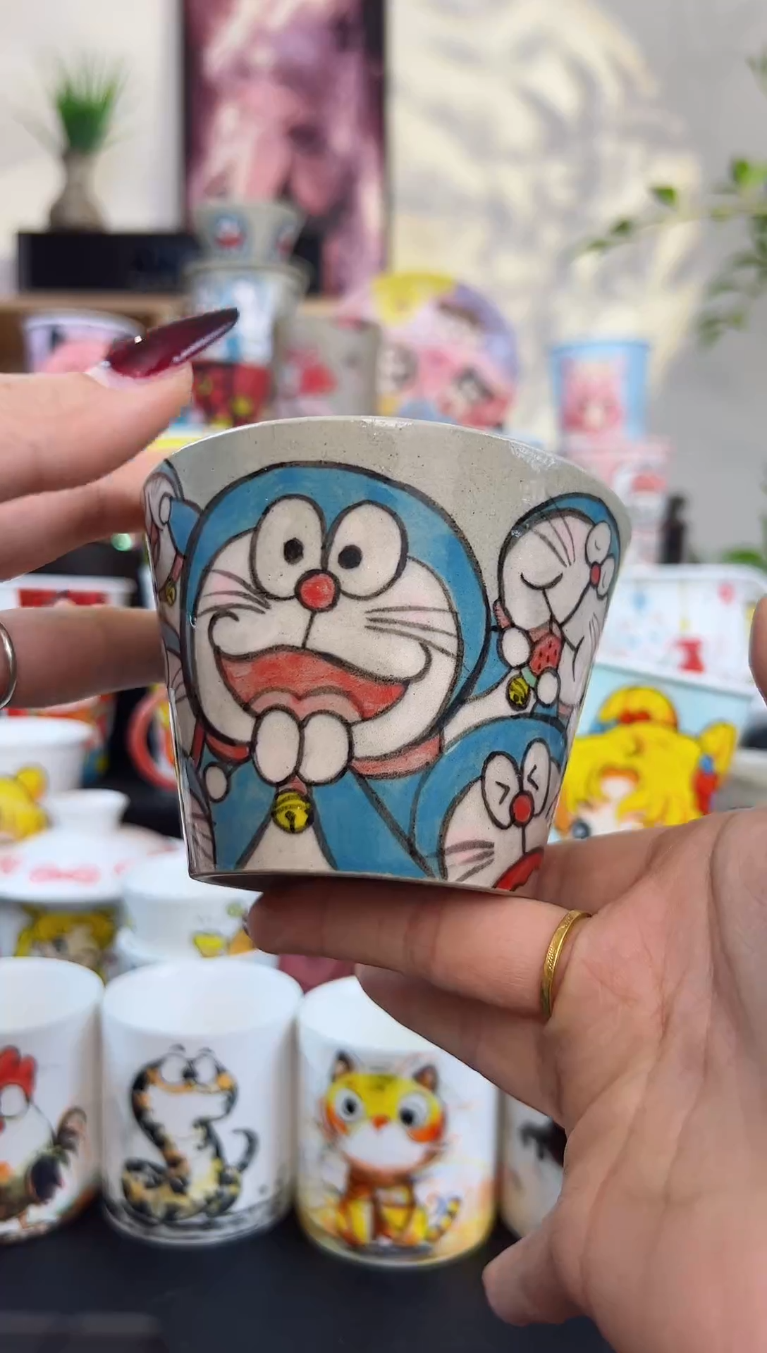 【闪购商品】摆件笙笙漫 手工手绘陶瓷杯杯