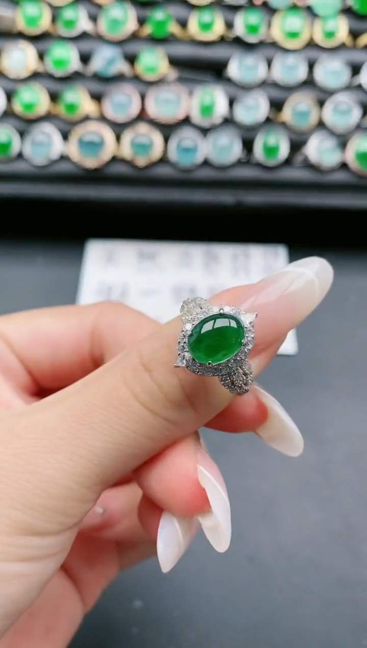 【闪购商品】翡翠戒指银S925镶嵌111111111