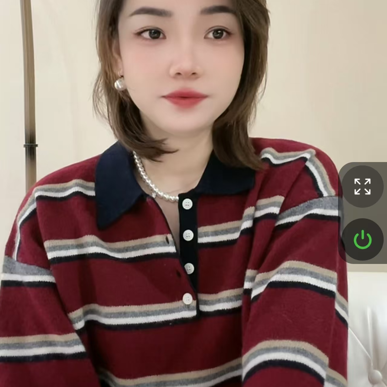 Q12 polo领条纹衫慵懒风氛围感翻领百搭