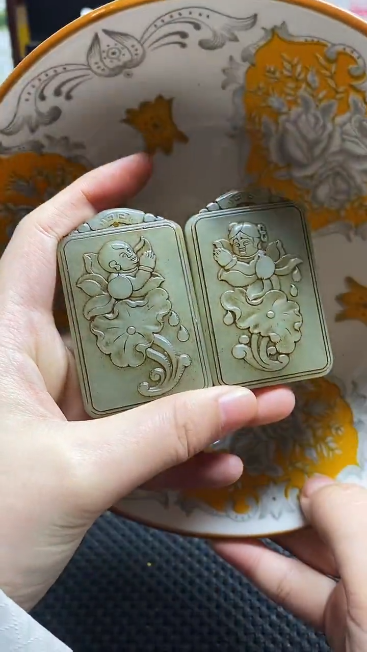 【闪购商品】瓷片瓷片 瓷器 摆件1对