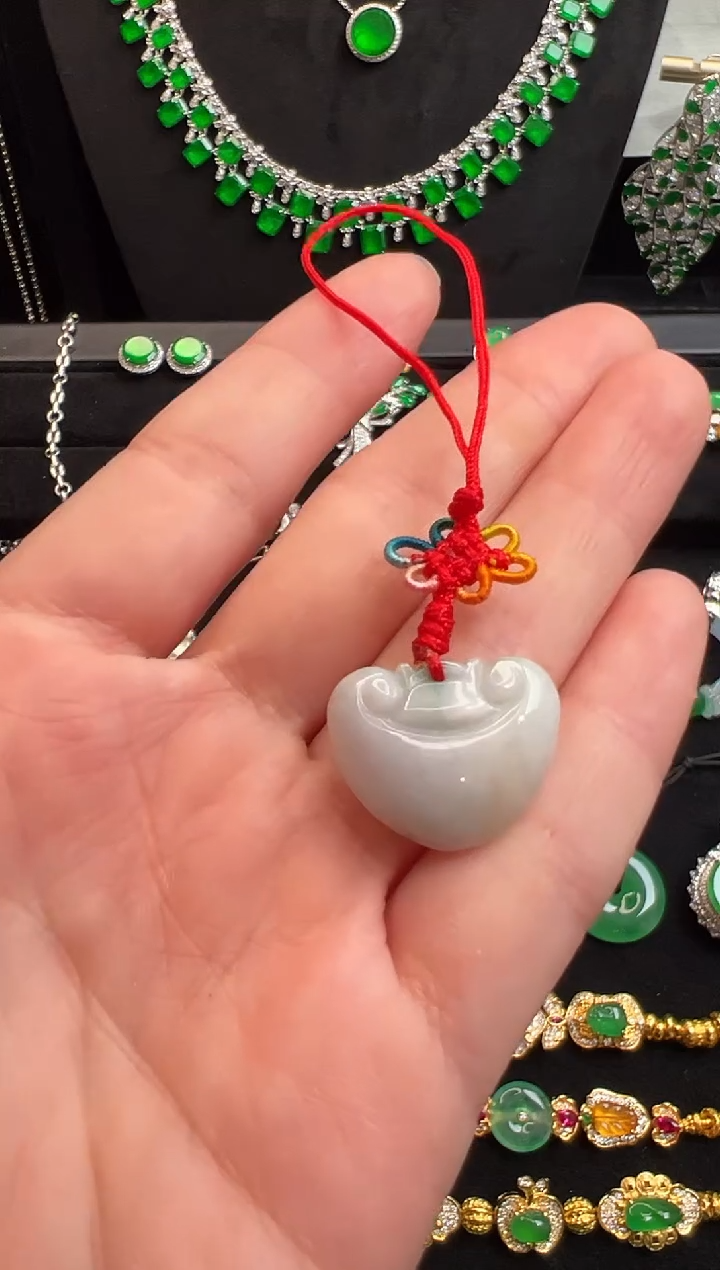 未镶嵌挂件翡翠如意头手机挂