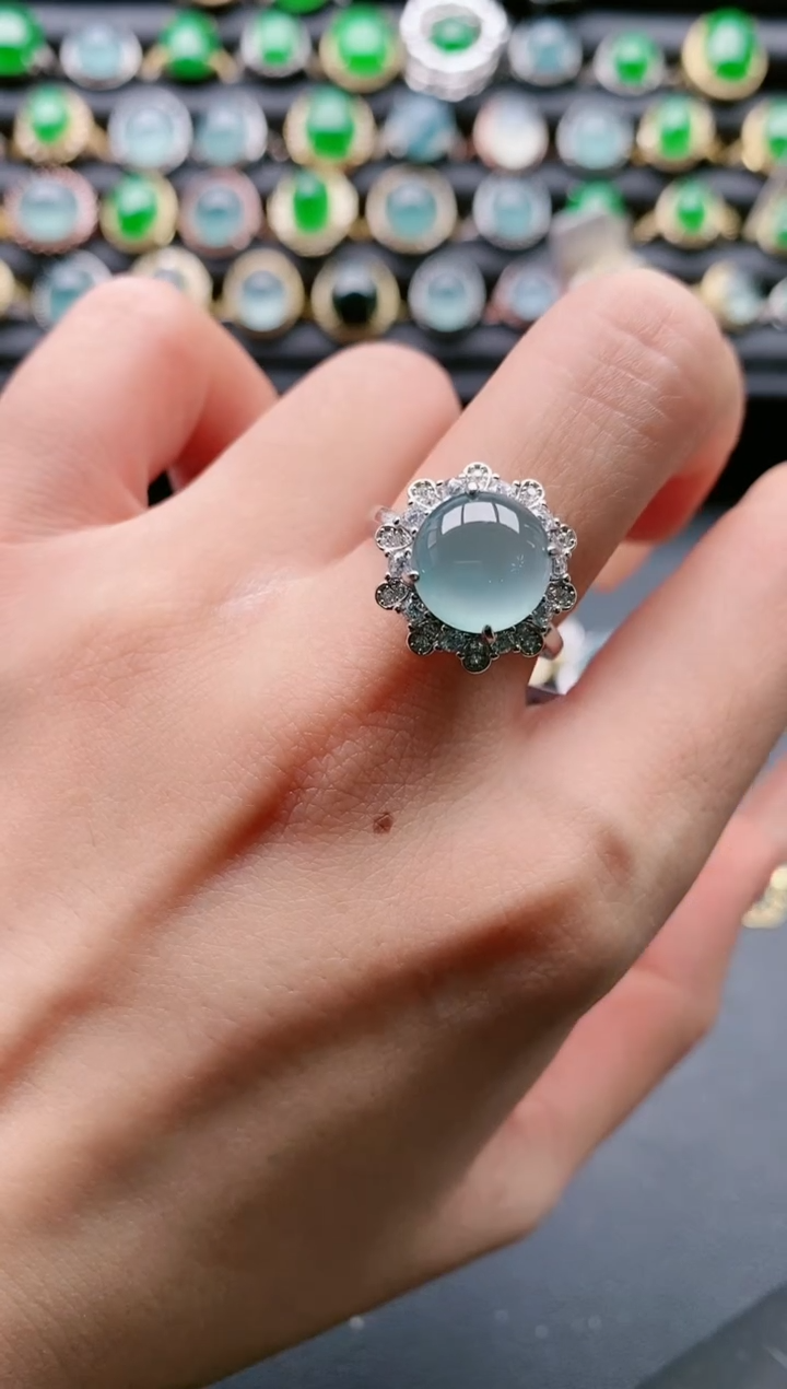 【闪购商品】翡翠戒指银S925镶嵌111111