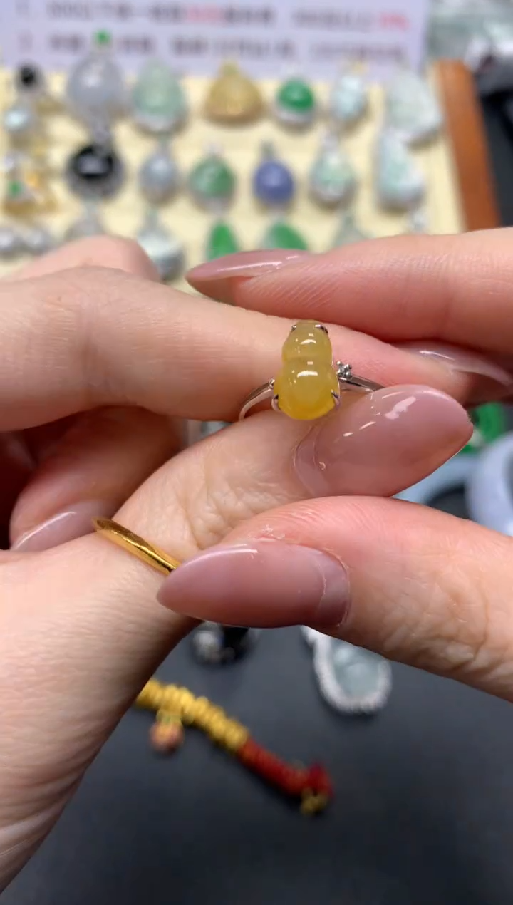 翡翠戒指18K金镶嵌戒指|800+80