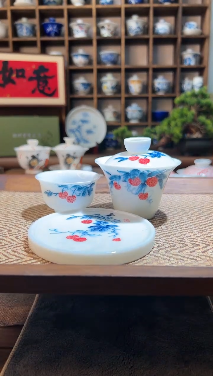 【闪购商品】荔枝小马蹄盖碗+送一杯+送盖置