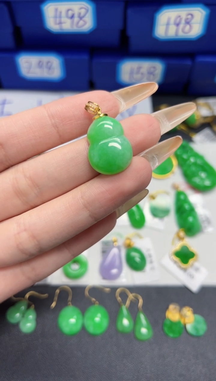 【闪购商品】翡翠颈饰18K金镶嵌Y缅料A货/支持复检/一件 