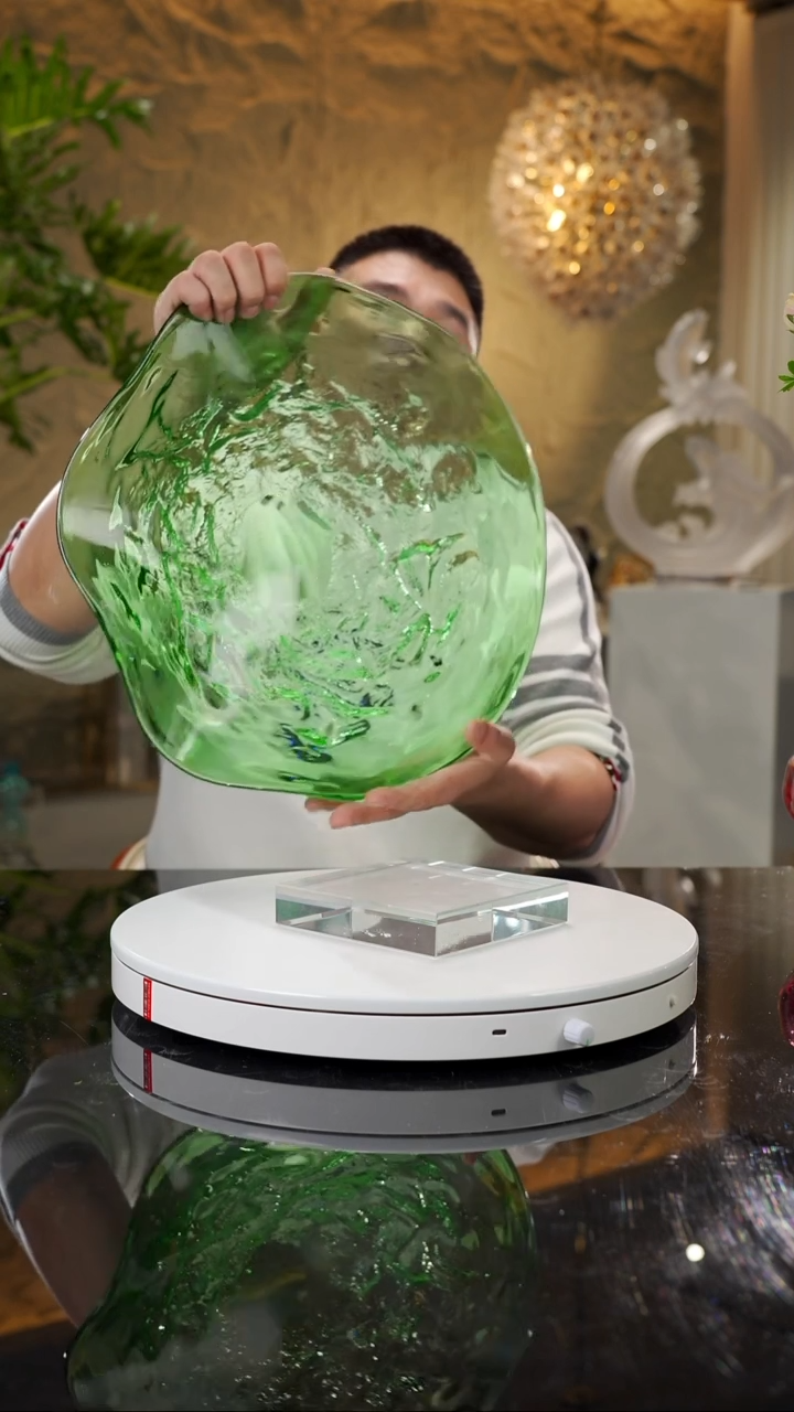 【闪购商品】瓷片福利绿色水波纹果盘
