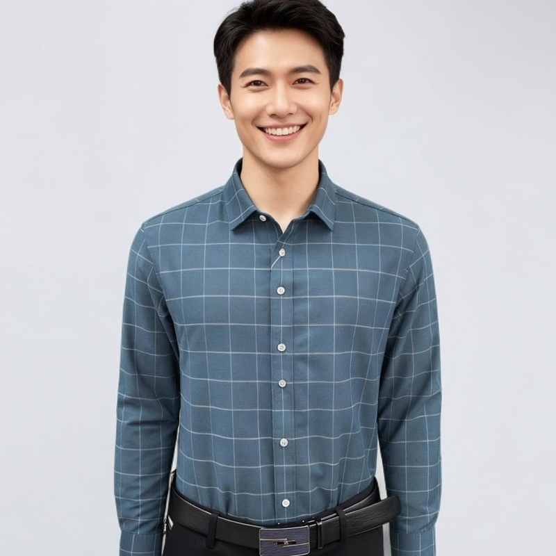 男士保暖衬衣秋冬气质高级感长袖商务休闲无痕衬衫CY018