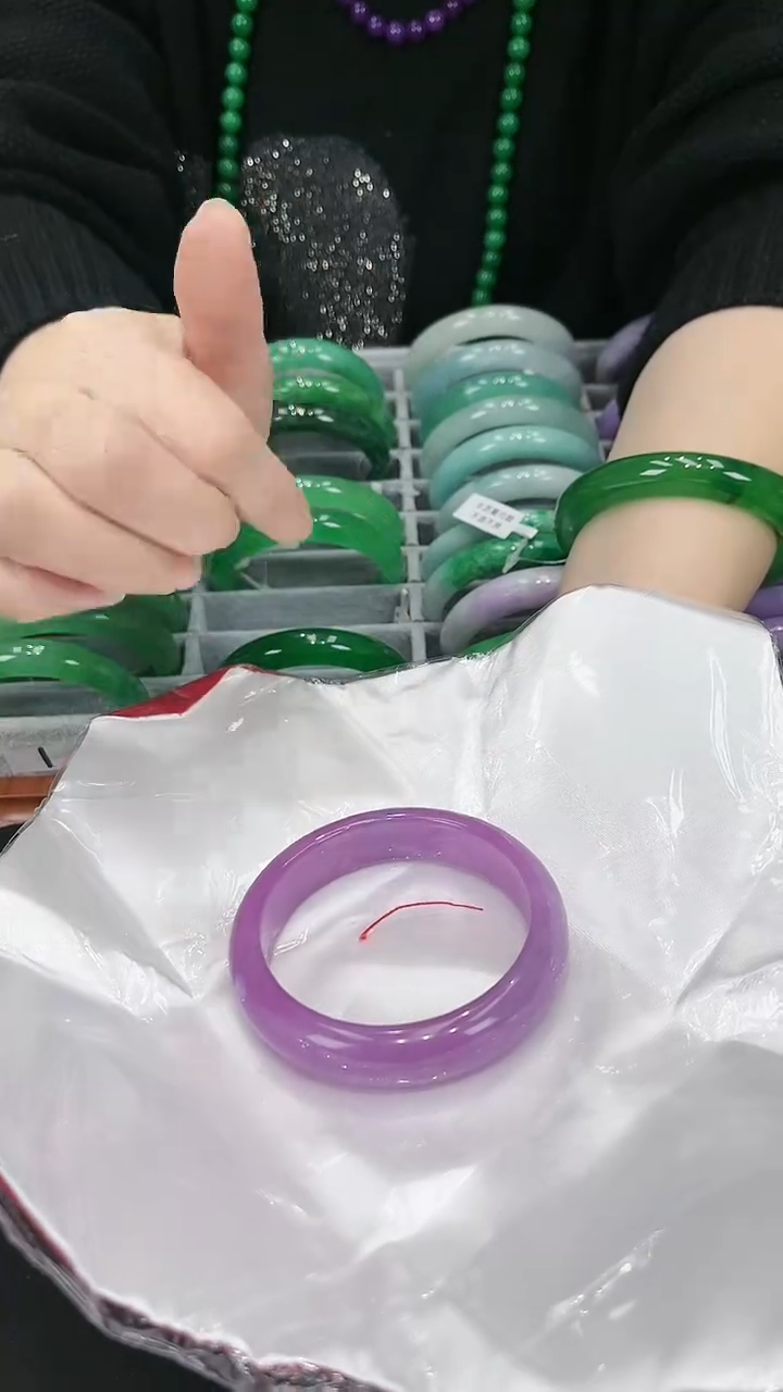 【闪购商品】砖雕s44紫罗兰手镯圈口53-60