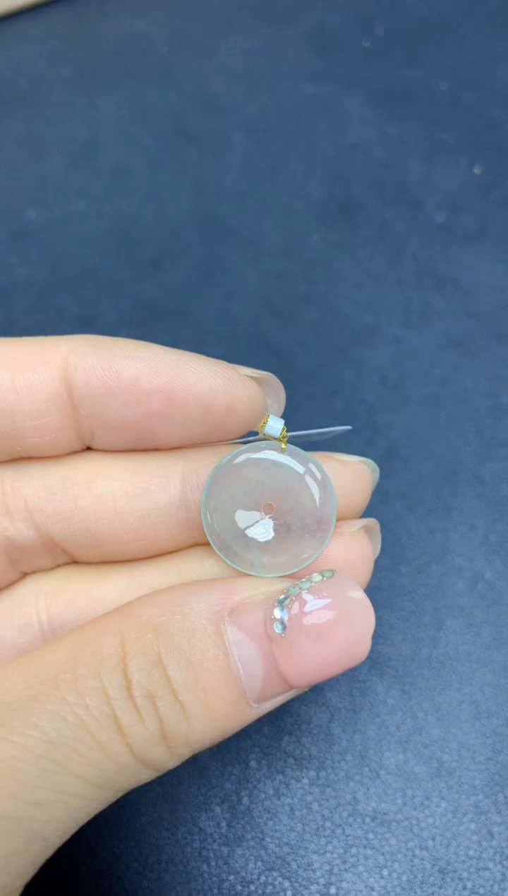 【闪购商品】翡翠挂件18K金镶嵌 天然翡翠A货