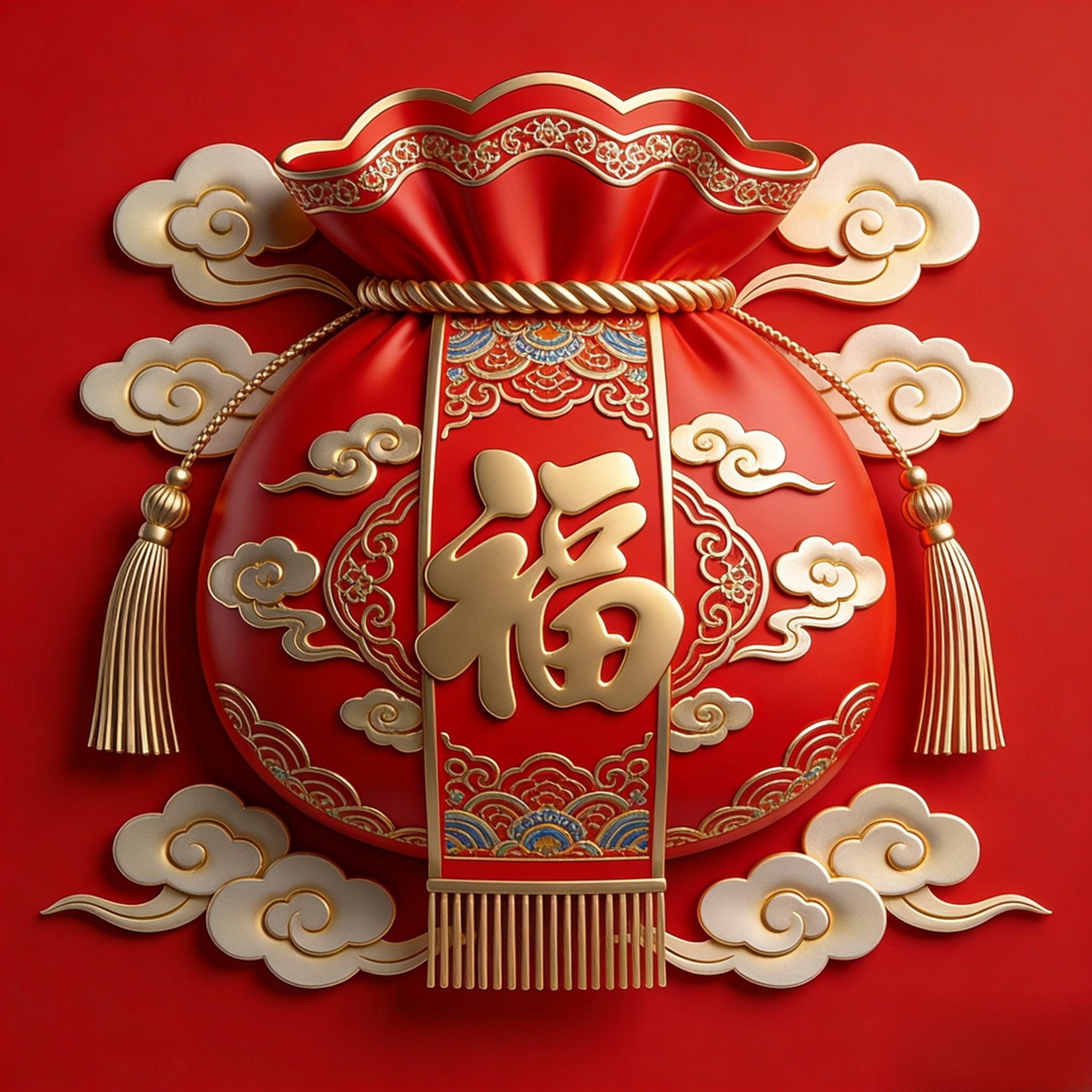 马年新款植绒春联家用过年大门贴装饰新春大吉平安添福对联