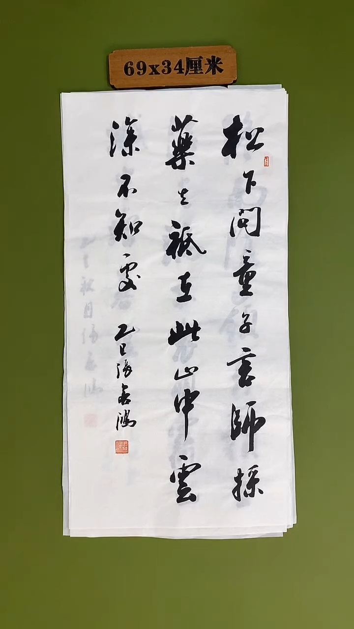 书法书法 张若鸿 尺寸69cm*34cm  