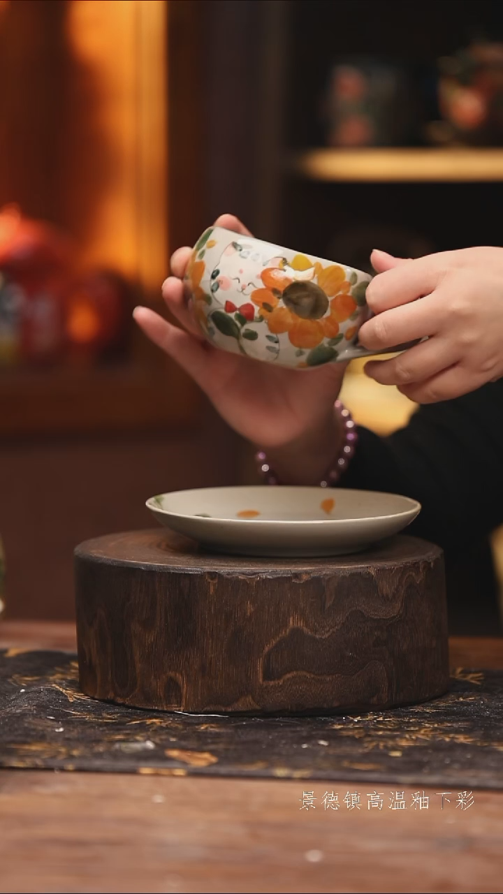 玻璃景德镇高温釉下手绘陶瓷@L741@