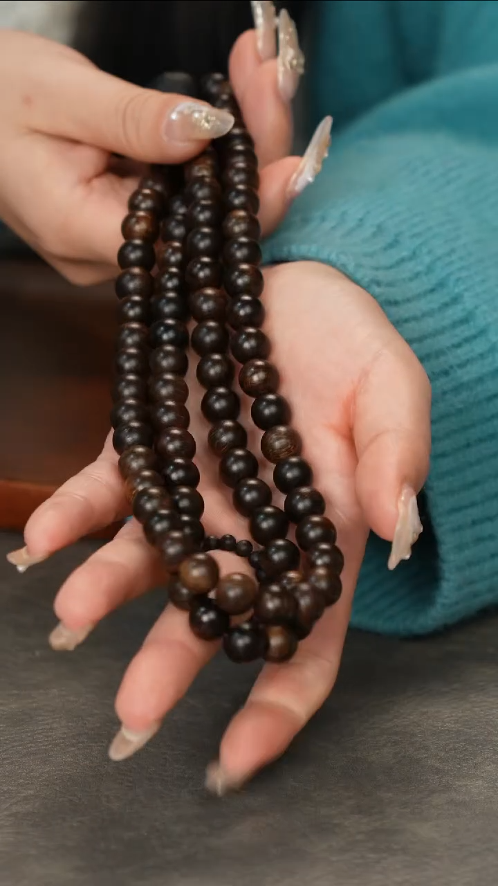 【闪购商品】沉香手串富国岛W年雷击瘤疤玉化料1.0*108颗