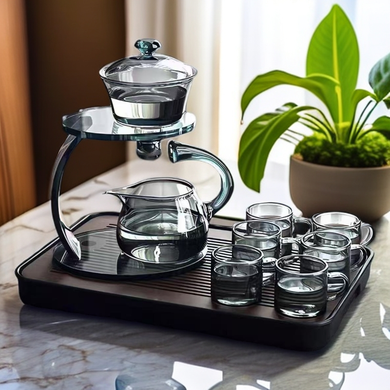 高硼硅玻璃防烫创意磁吸耐热家用茶水分离懒人茶杯高档泡茶茶具