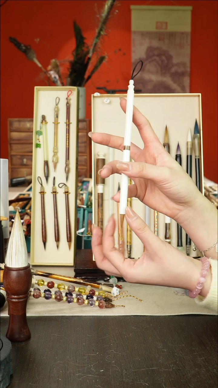 21号闪孤品高货毛笔链接 清水试笔 蘸墨不退