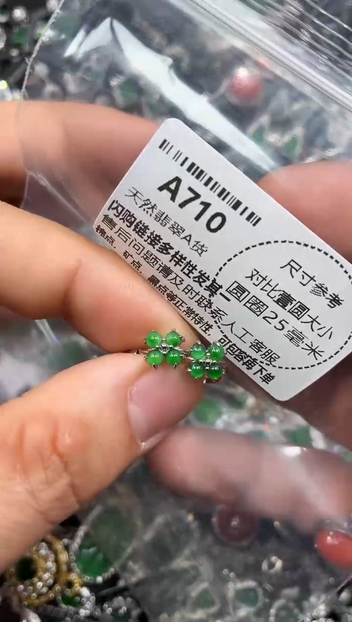 颈饰未镶嵌翡翠A710耳扣