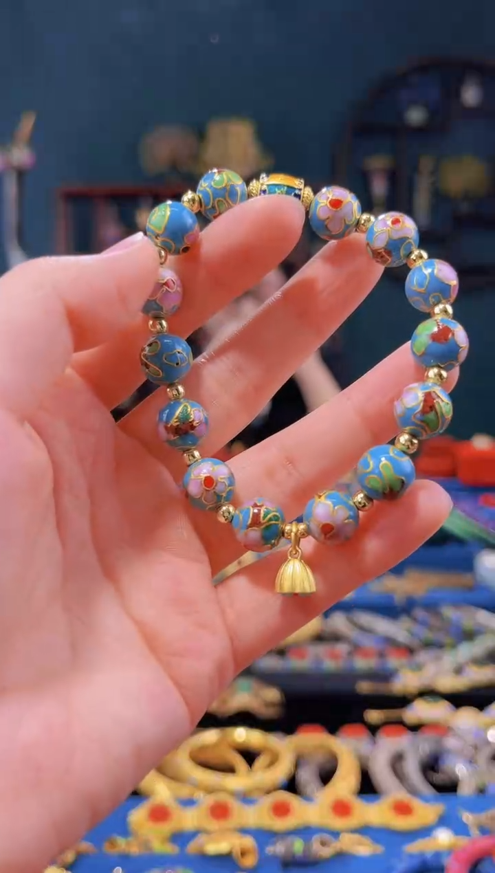 【闪购商品】景泰蓝手串1.0天蓝色