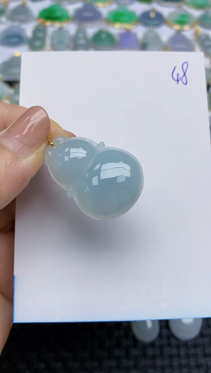 【闪购商品】翡翠颈饰18K金镶嵌天然A货翡翠 48