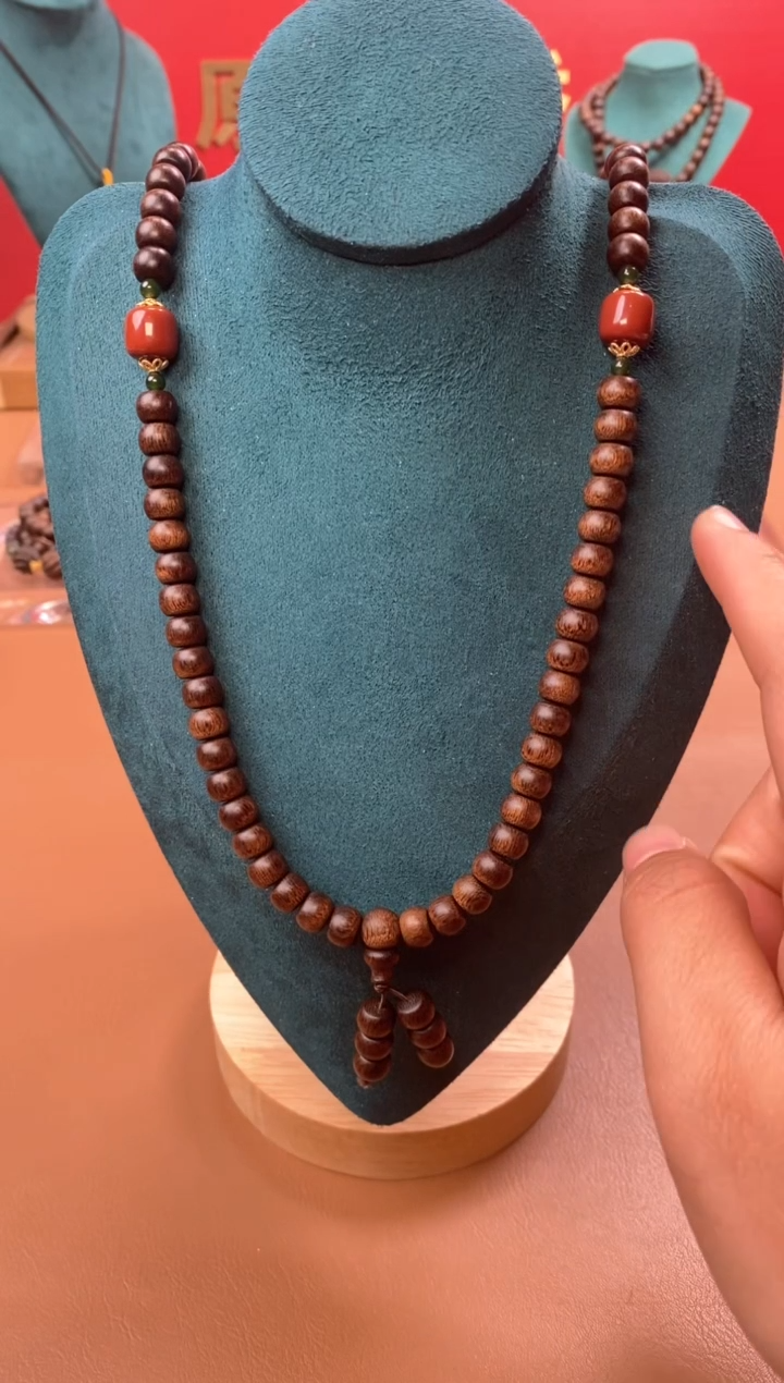 【闪购商品】沉香手串M沉水玉化富森红土6*8*108颗