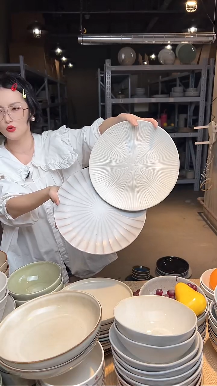 瓷413外贸尾货高温釉下彩陶瓷餐具默认微瑕