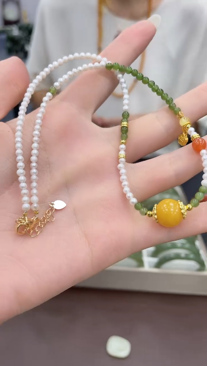 蜜蜡颈饰未镶嵌多样性发其一z