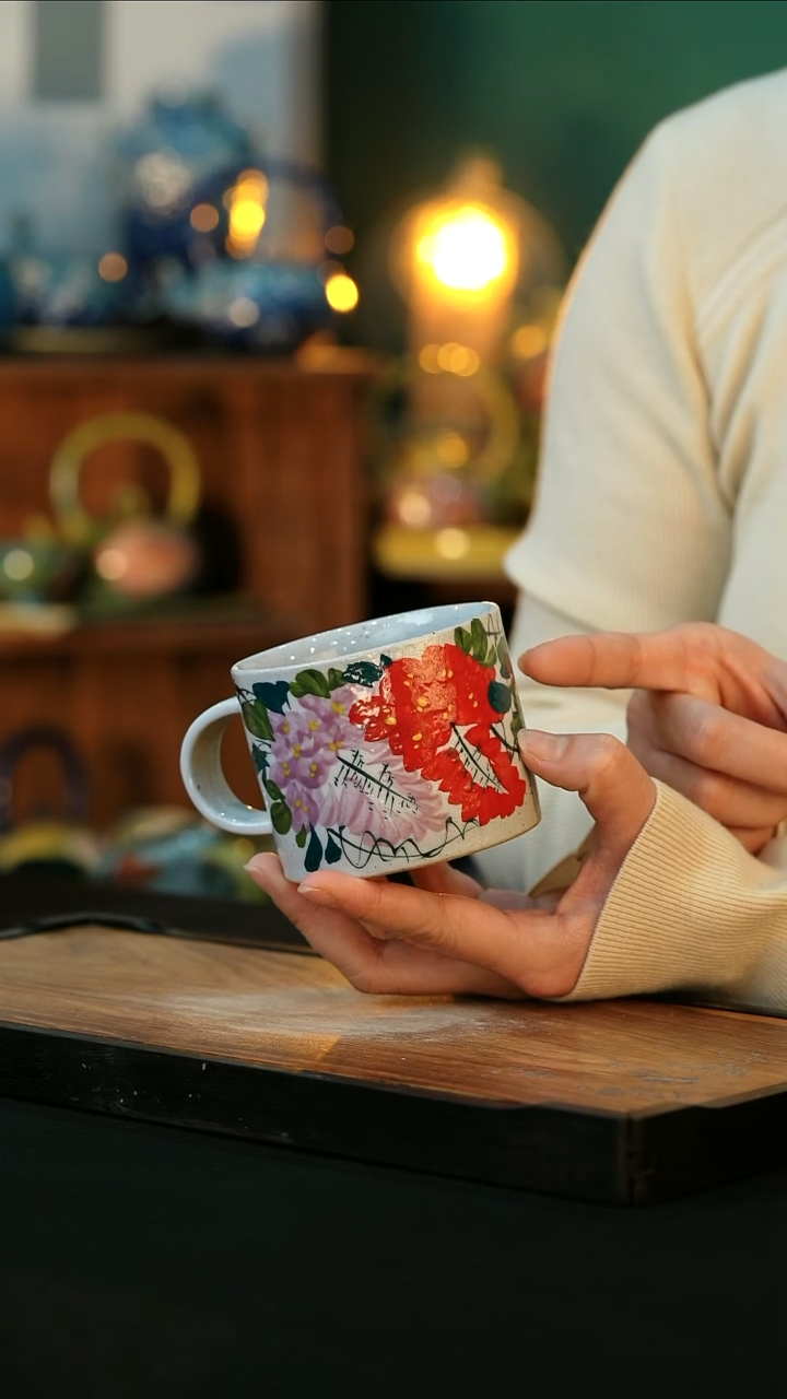 【闪购商品】杯手绘心瓷陶瓷浮力