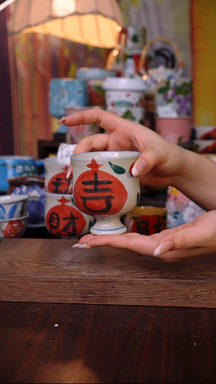 杯子陶泥垚手作 景德镇手工手绘陶瓷器物