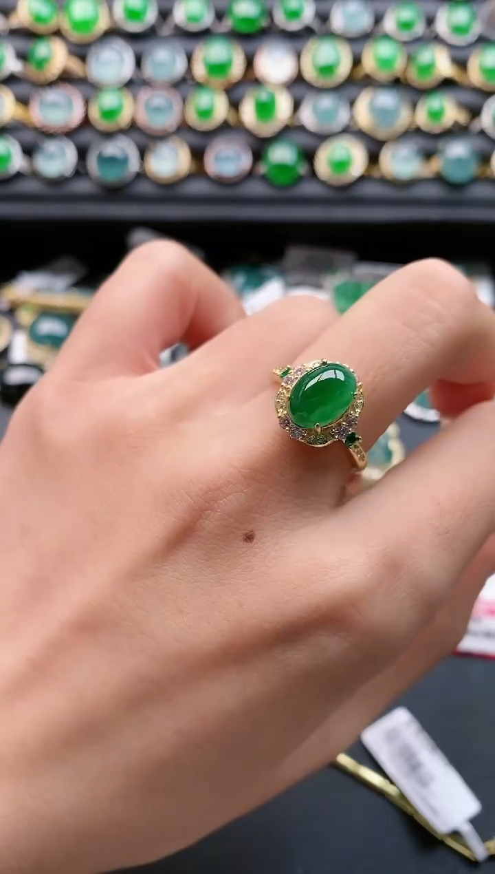 【闪购商品】翡翠戒指银S925镶嵌11111