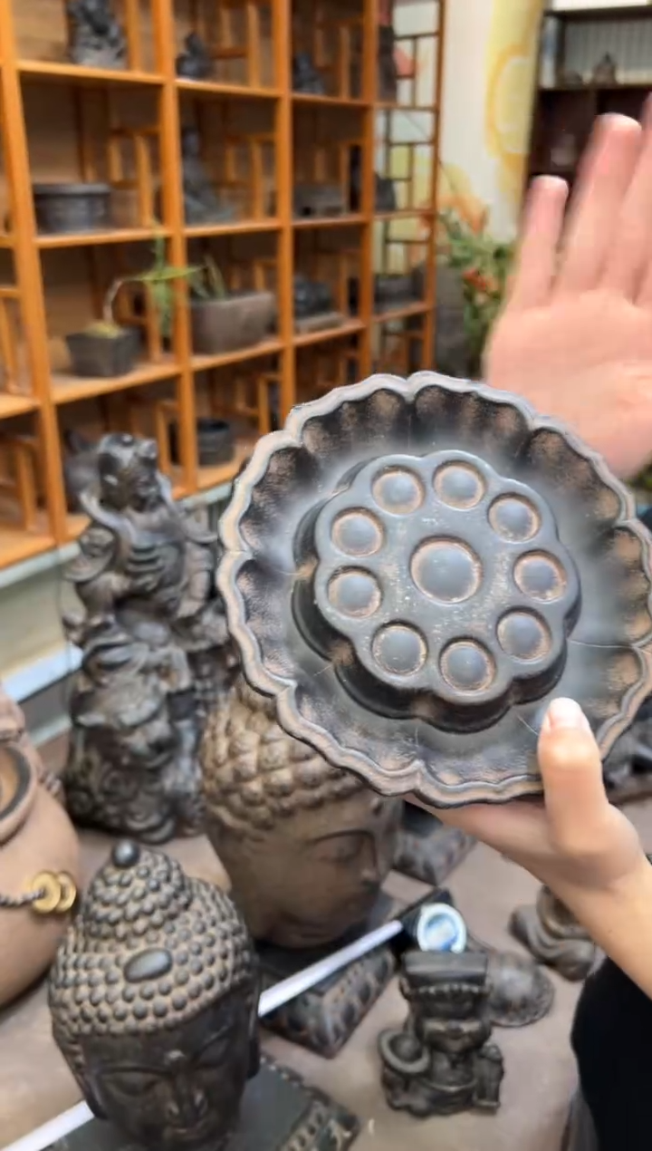 陶土【火山泥】莲蓬壶承