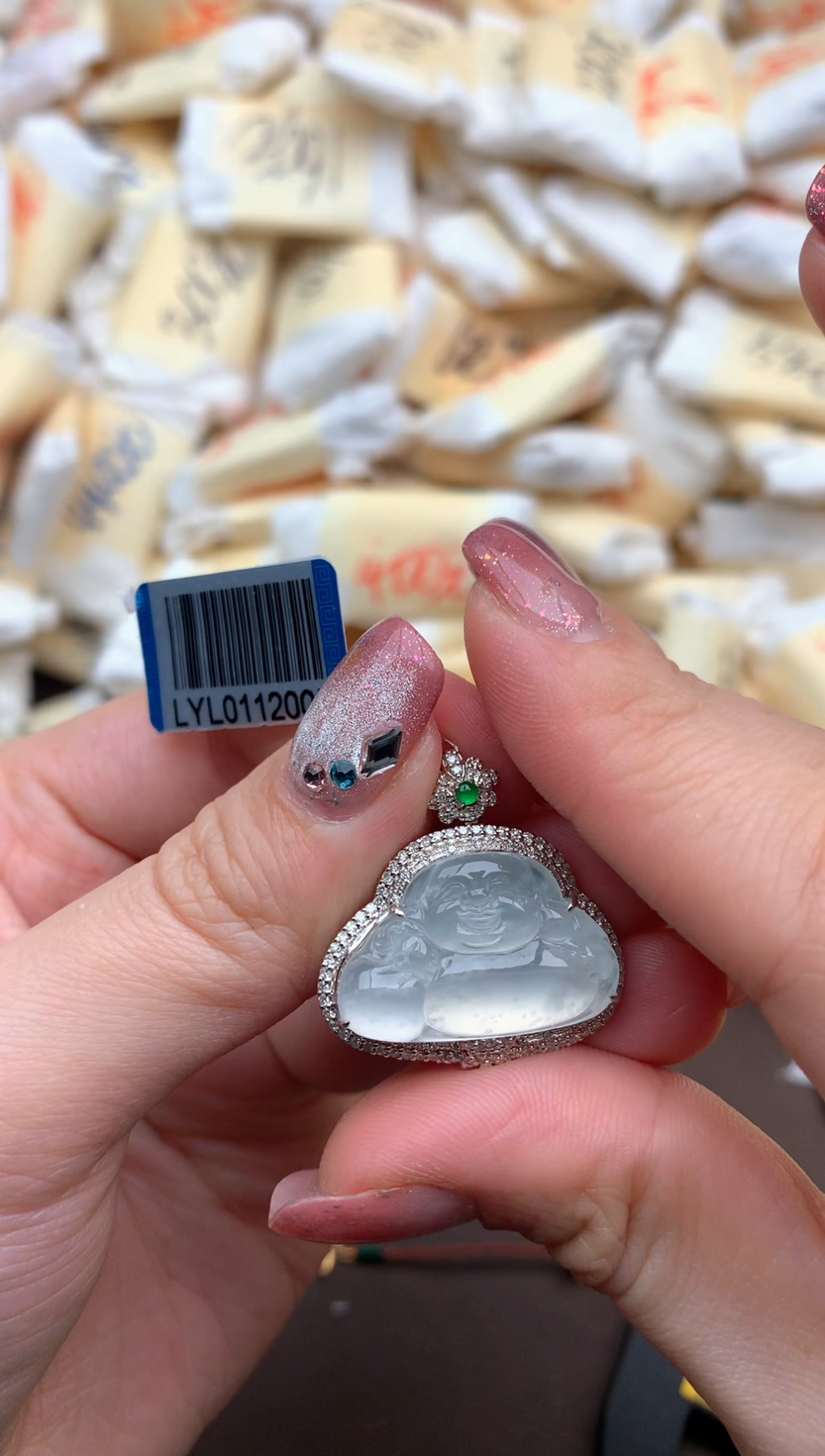 【闪购商品】翡翠挂件18K金镶嵌一