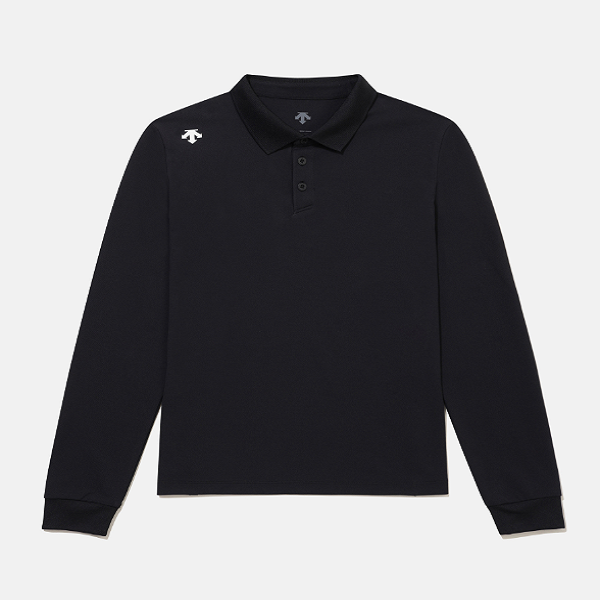 DESCENTE/迪桑特纯色立领速干T恤长袖P0LO衫SR123UPL11