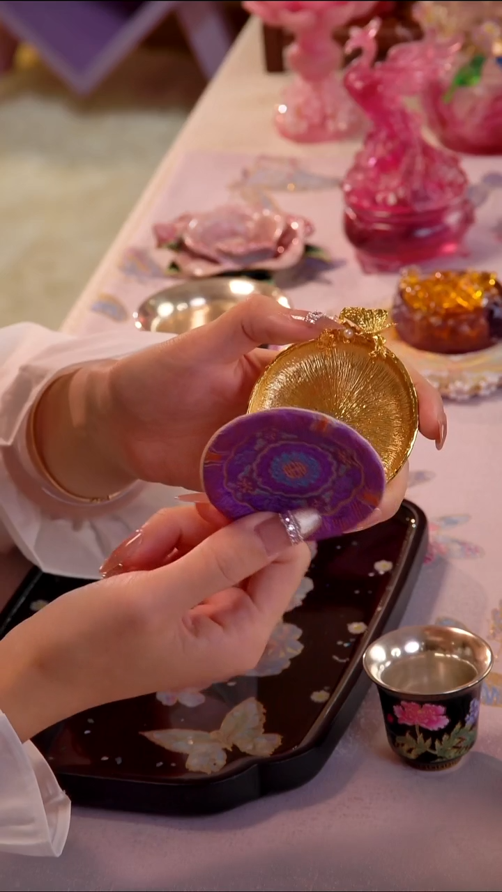 手作金杯垫 +紫色杯垫