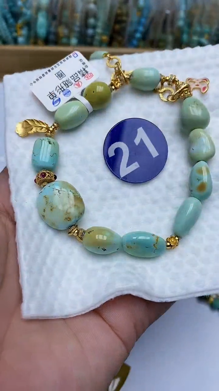 【闪购商品】绿松石手链银S925镶嵌21