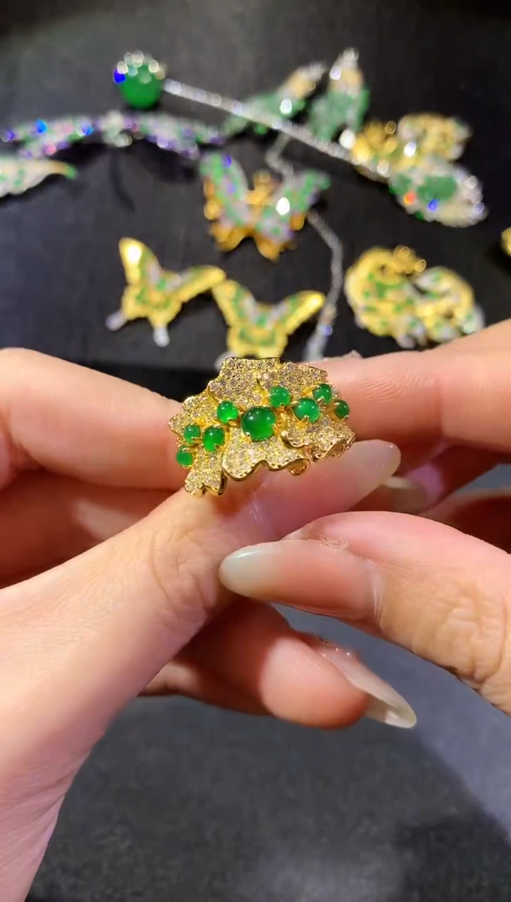 【闪购商品】翡翠戒指银S925镶嵌225戒指