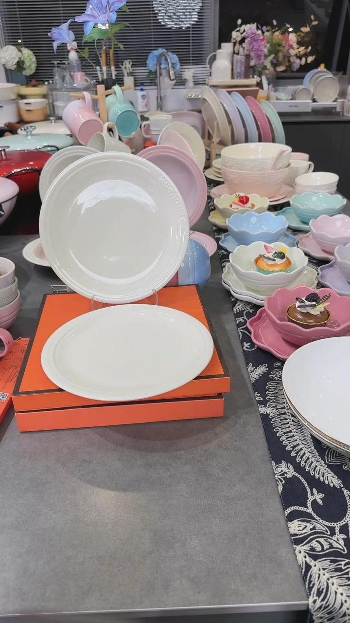 【闪购商品】瓷2个装炻彩浅盘23cm-松露白