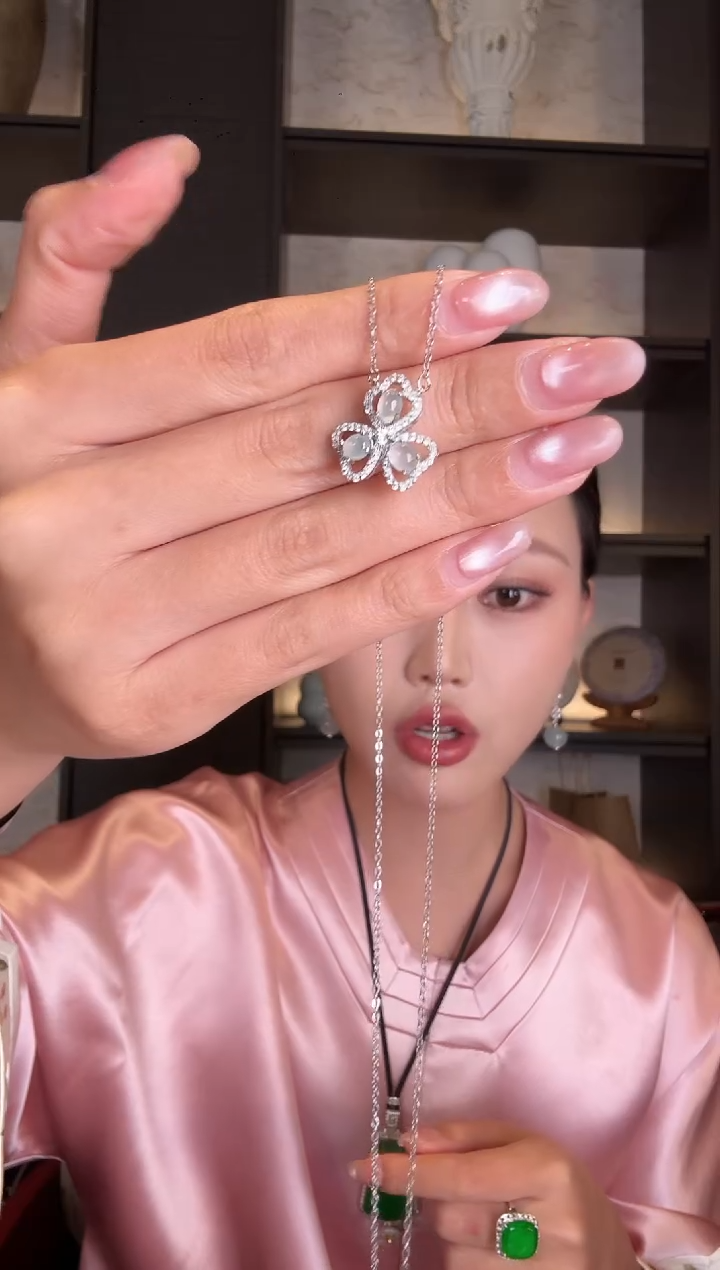 颈饰银S925镶嵌翡翠21