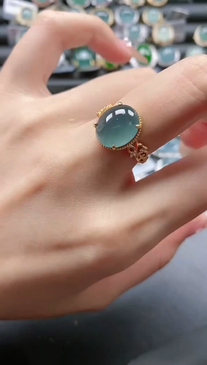 【闪购商品】翡翠戒指银S925镶嵌51511