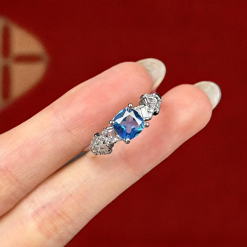 阿鲁沙-典藏高奢培育矢车菊-精工合金戒指498