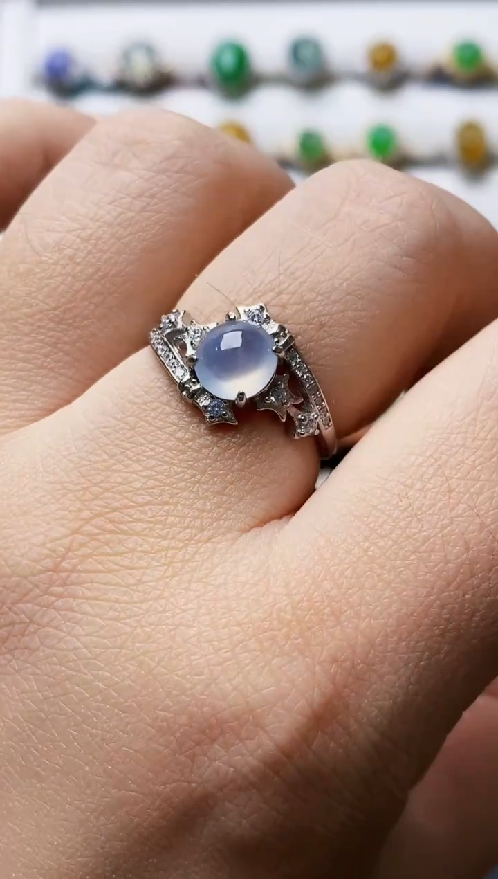 银S925镶嵌戒指翡翠4411