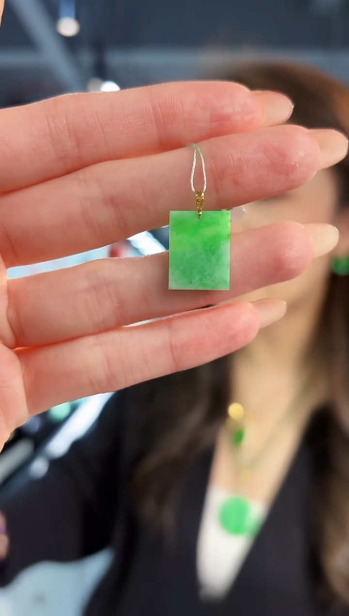 【闪购商品】翡翠颈饰18K金镶嵌缅料A货/支持复检/一件