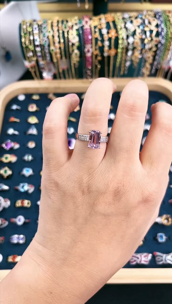 【闪购商品】锂辉石戒指银S925镶嵌Z-020