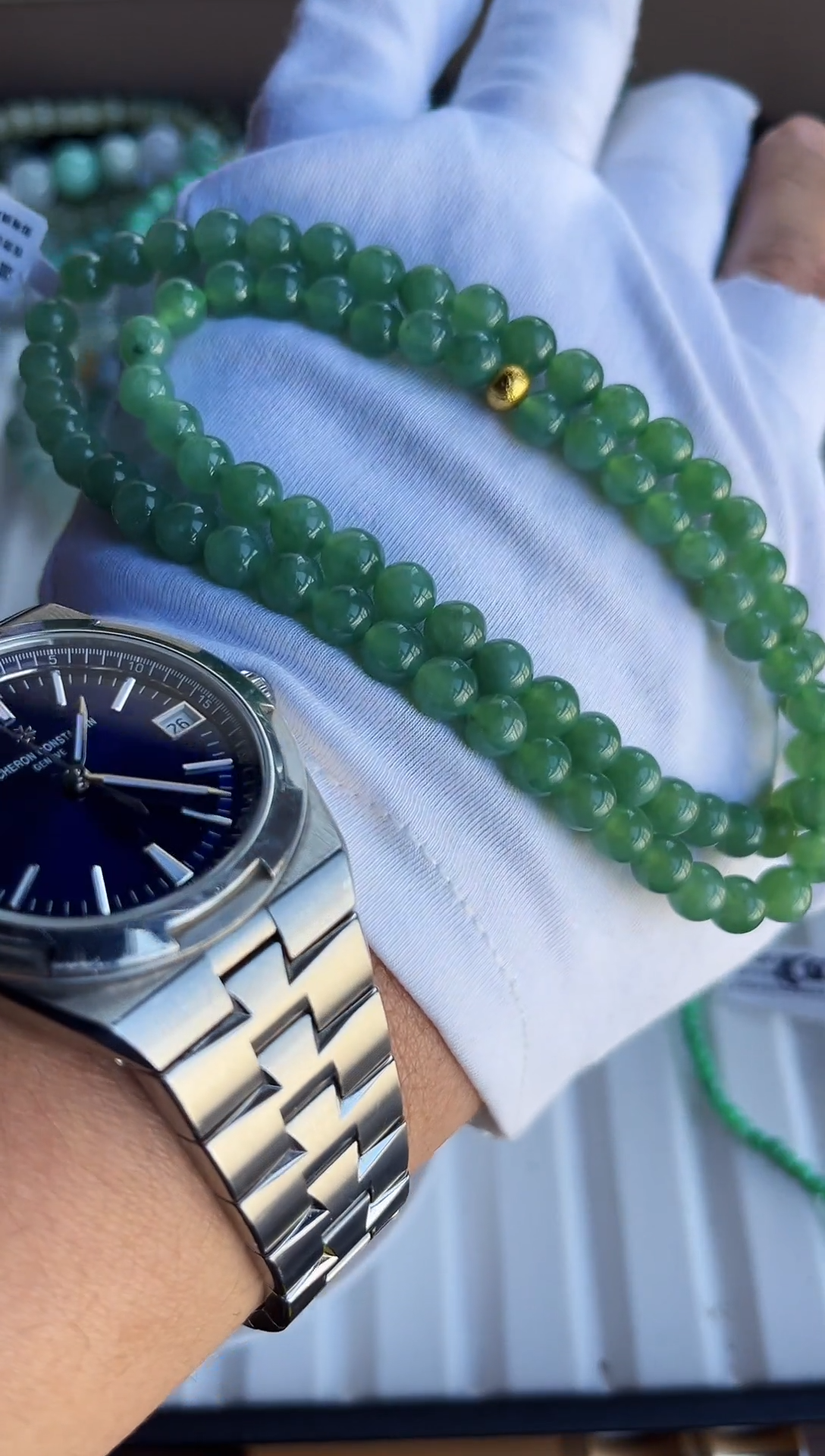 散珠翡翠翡翠项链