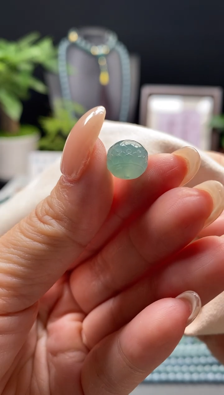 未镶嵌手链翡翠散珠卡10mm左右雕刻珠