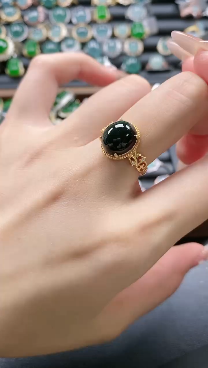 【闪购商品】翡翠戒指银S925镶嵌51511