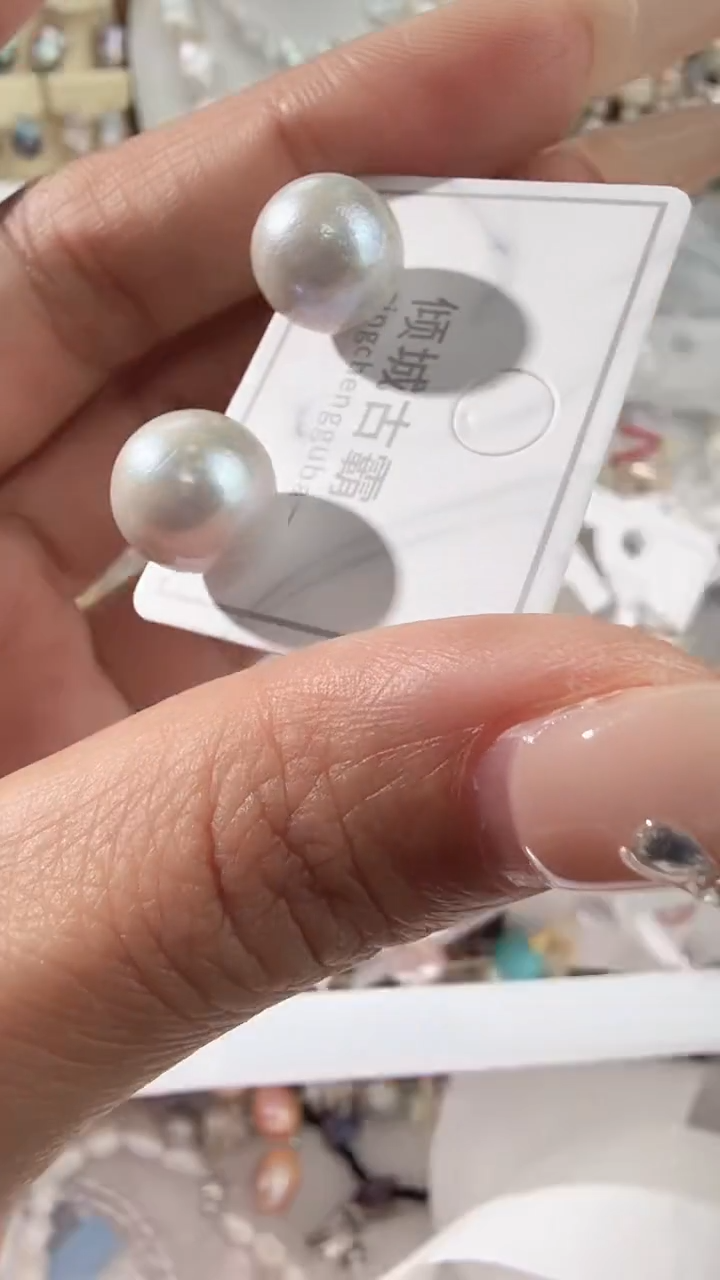 银S925镶嵌耳饰淡水珍珠175