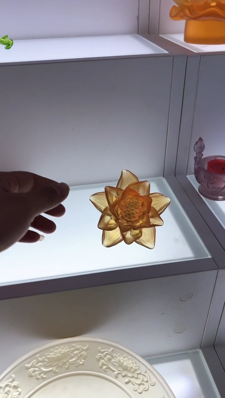 【闪购商品】泥塑古法琉璃莲花摆件