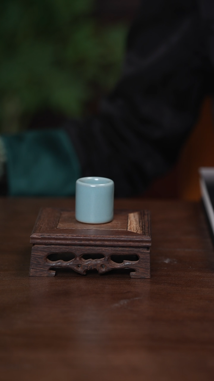 【闪购商品】清凉寺原产地仿古釉手工汝瓷扳指盖置