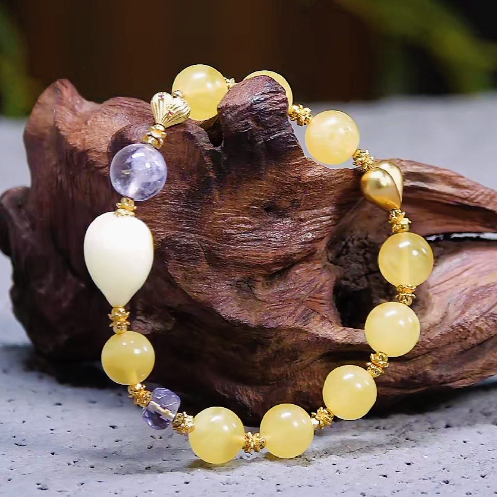 【栾心蜜幻】屁桃蜜蜡手链