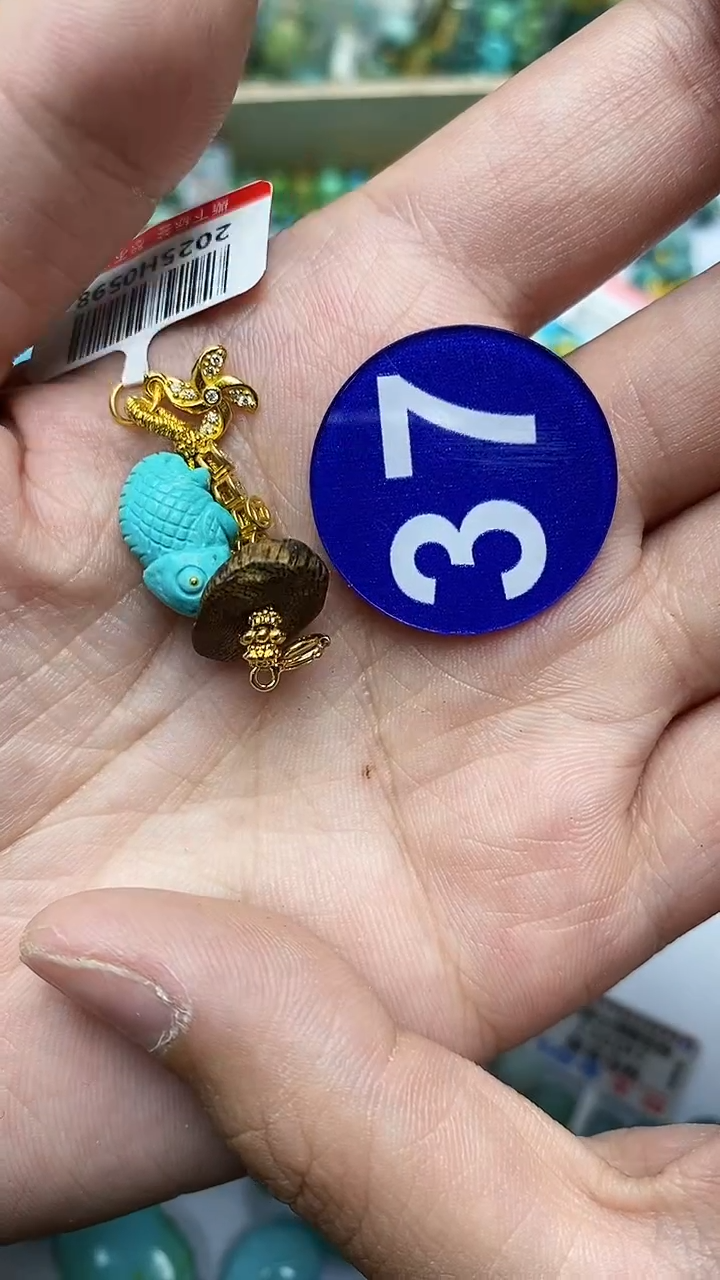 【闪购商品】绿松石挂件银S925镶嵌37